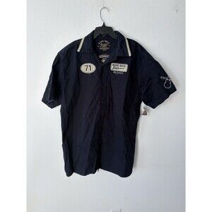 Hard Rock Guitar Company Men's Button Up Short Sleeve Blue Shirt Size 2XL Biloxi